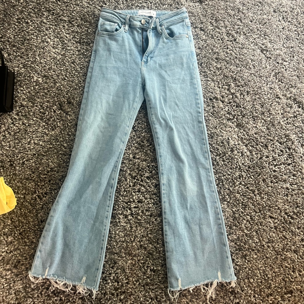 Size 24 Just Black Denim straight leg with flare jean